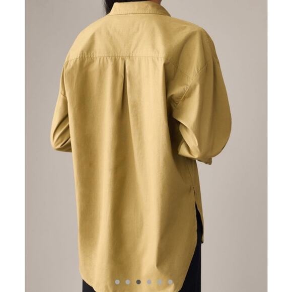 Anthropologie Maeve Women Bennet Button Down Shirt Small Green Side Slits Cotton - Picture 4 of 13